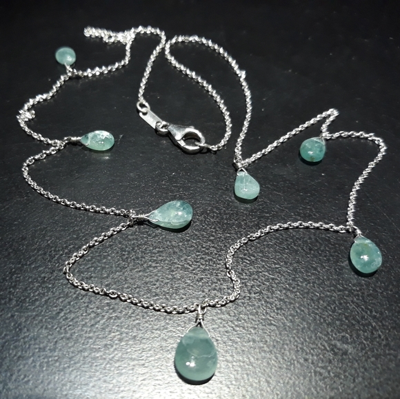 Natural Grandiderite Gemstone Necklace k5